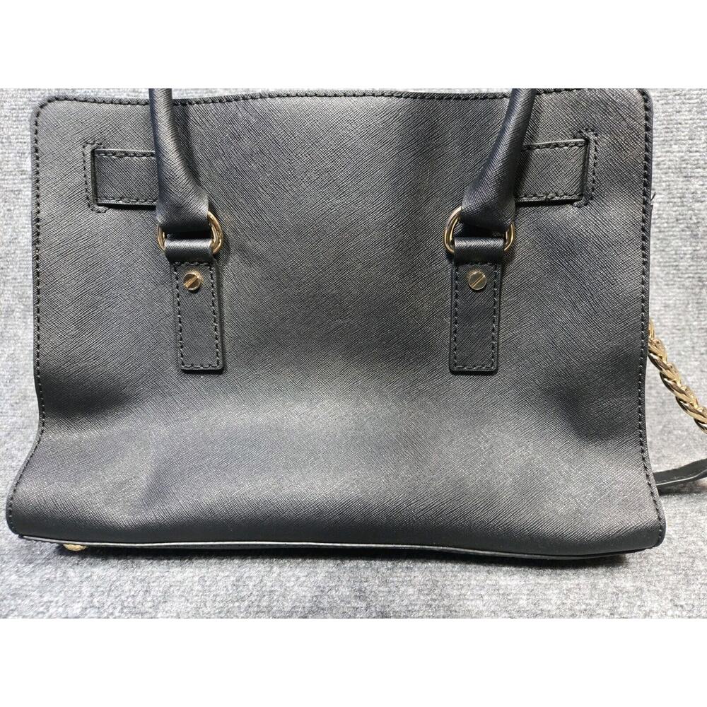 Michael Kors Hamilton EW East West Satchel Black Hamilton Leather Gold bag - Picture 7 of 14